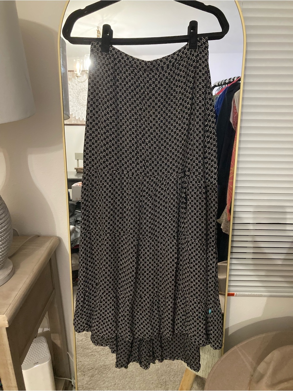 Abercrombie & Fitch Black and White Geometric Maxi Skirt